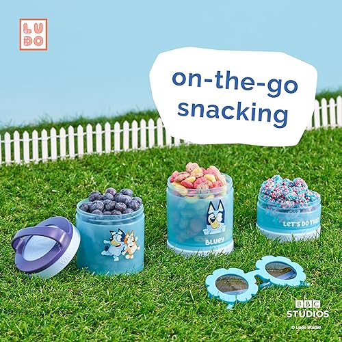 Miniatura 5 de Whiskware Bluey - Recipientes apilables para bebés, niños pequeños y niños, 3 tazas apilables para aperitivos para la escuela y viajes, aptos para