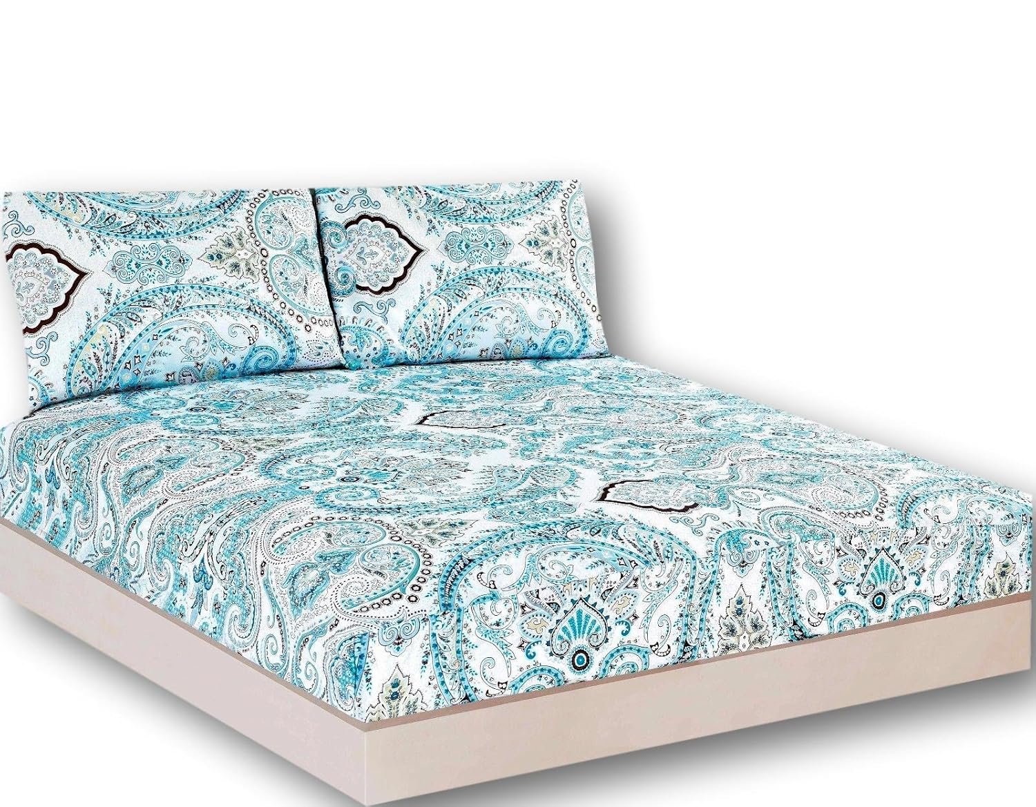 Buy Tache Home Fashion Cotton Paisley Damask Fitted Sheet Frozen