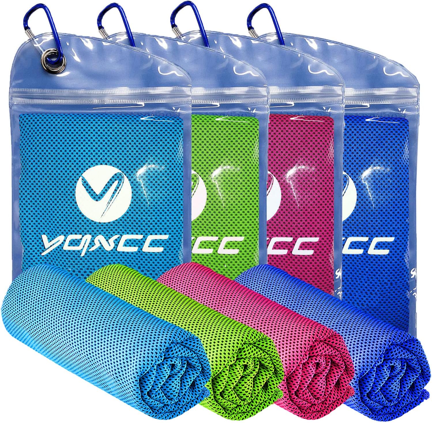 YQXCC Cooling Towels | 8 Pack 47"x12" | Ice Cool for Neck | Microfiber Soft Breathable Chilly | for Yoga, Sports, Golf, Gym, Camping, Running, Fitness, Workout & More Activities