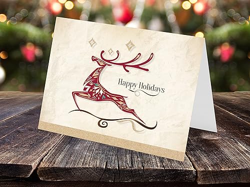 Miniatura 5 de Tarjetas de Navidad, tarjetas navideñas - One Jade Lane - Maravilla navideña, 5 x 7, stock pesado, juego de 18 tarjetas y sobres, tarjetas de