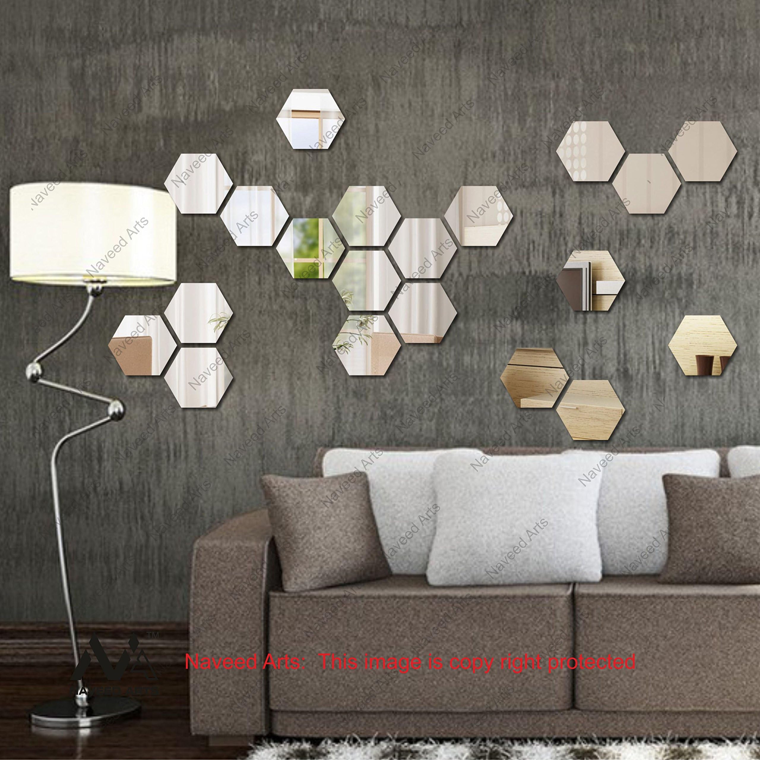 Naveed Arts - Acrylic Hexagon Wall Decor - 20 Silver Mirror JB042M20 Factory Outlet