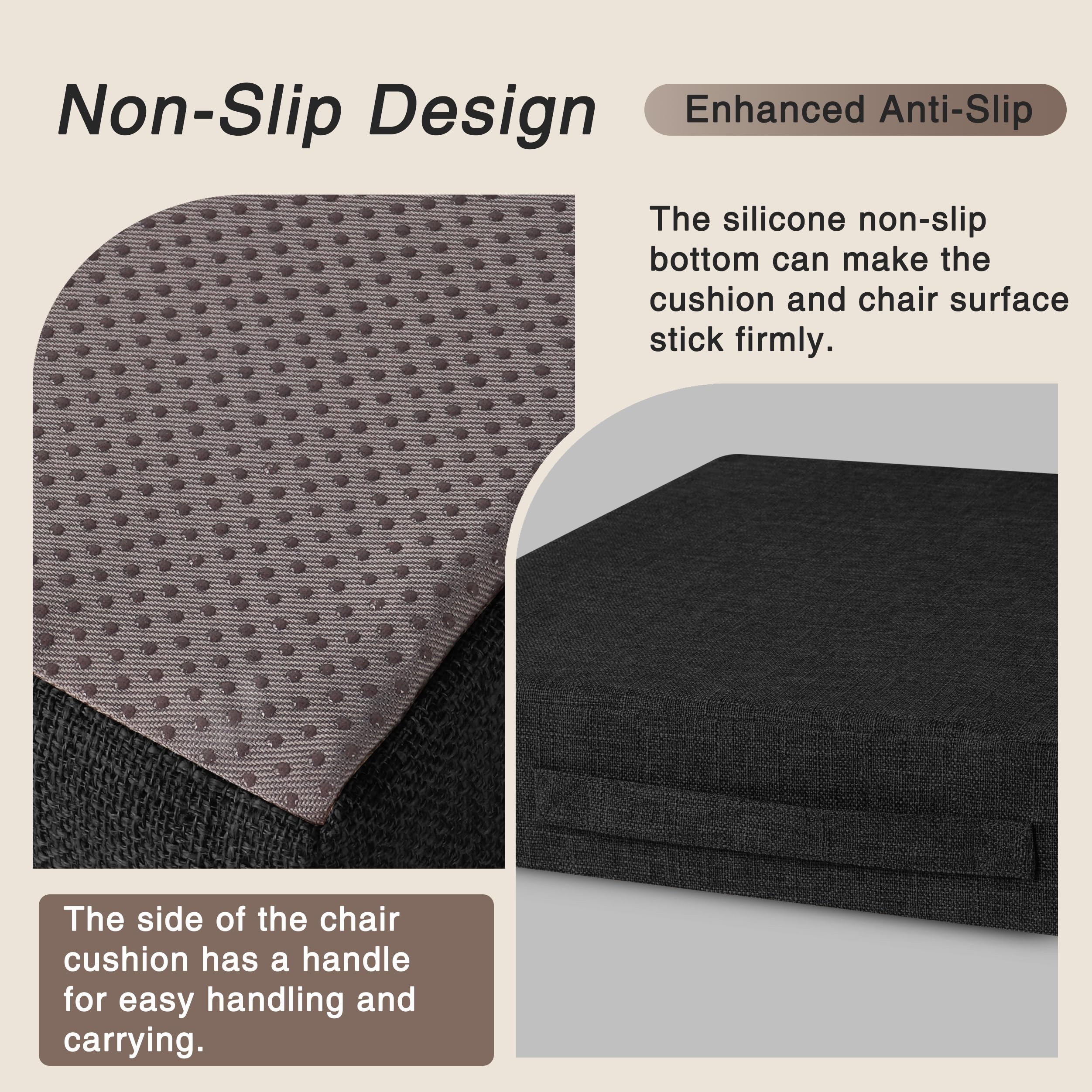 OVOV Cojines reclinables para ancianos, 20 x 20 x 4 pulgadas de grosor, cojín de asiento para silla reclinable, cojines cuadrados grandes antideslizantes con funda lavable para sillón, sofá, color