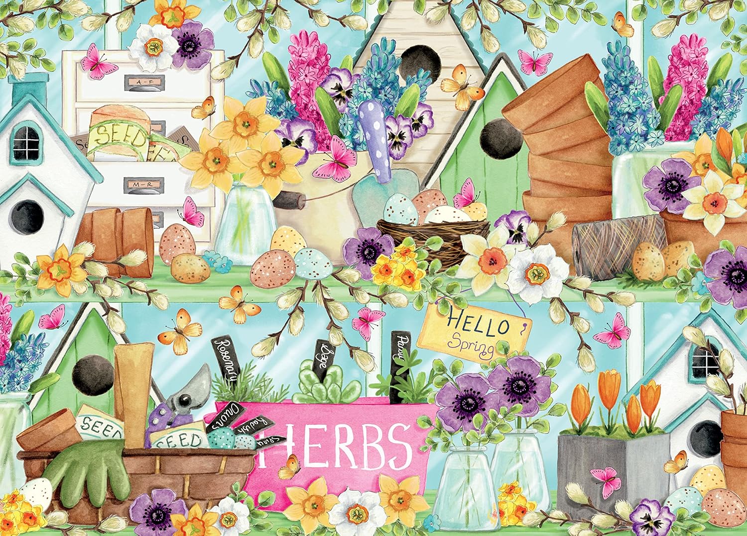 Ceaco - Birds and Blooms - Spring is in the Air - 1000 Piece Jigsaw Puzzle