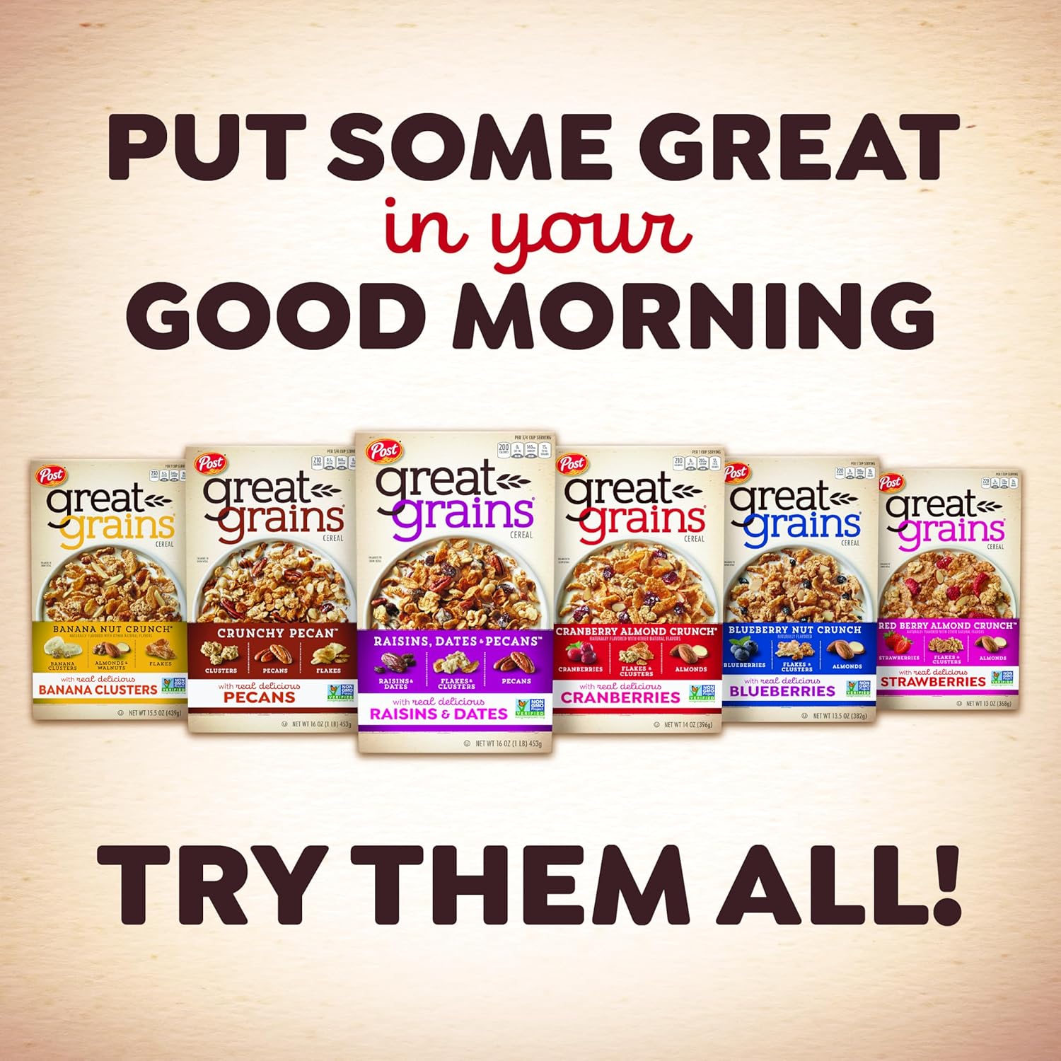 Raisins, Dates & Pecans Breakfast Cereal for Adults, Crunchy