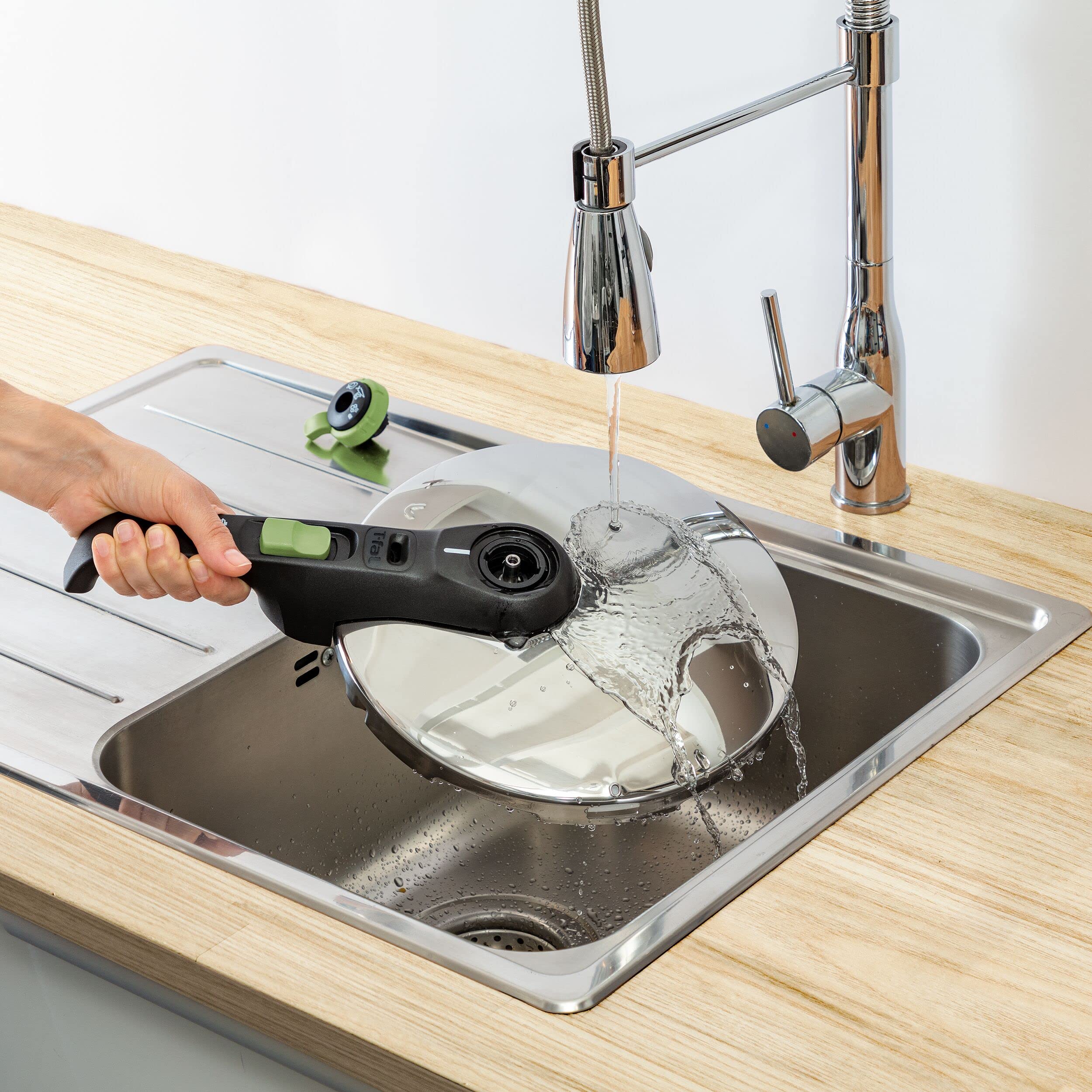 Tefal Olla a presión Secure Trendy 6L - Dos programas, verdura y carne, comidas más rápidas, resultados tiernos, tapa de cocción a presión, compatible con inducción