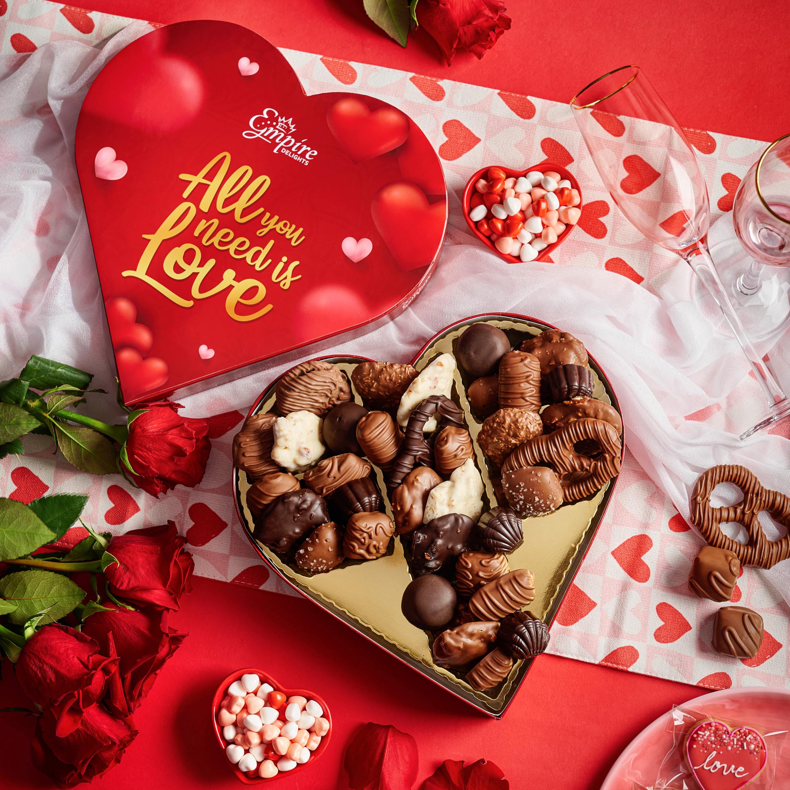 Chocolate Gift Box with Assorted Gourmet Chocolates - Food Gift Basket for Women and Men - Birthday, Thank You, Present idea for Him and Her: Valentines Gift Box