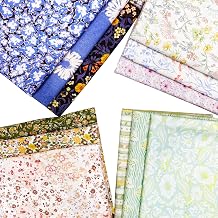 12 Pcs Spring Floral Cotton Fabric Bundles, 18 x 22 Inch Fat Quarters for Quilting, 105GSM, Boho Garden Printed Patchwork Sewing Fabric Squares for DIY Crafts