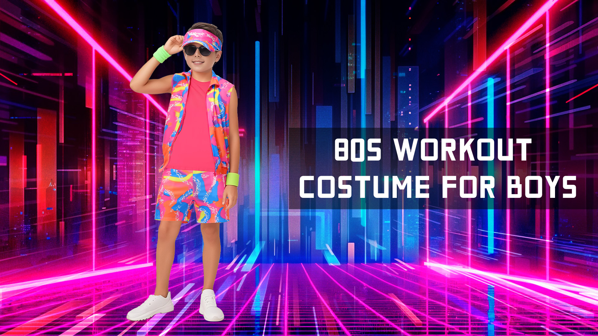 Disfraz infantil estilo 80s para niños miniatura 7