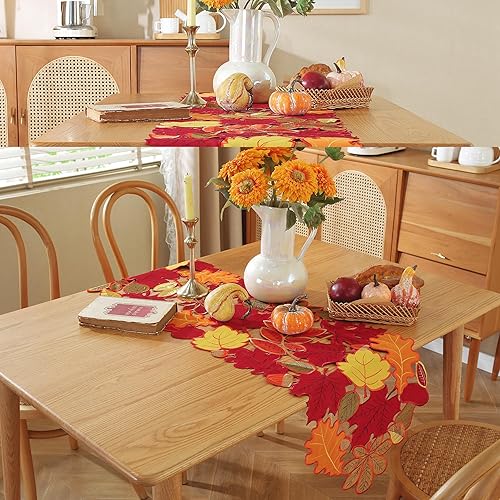 Miniatura 73 de Decoración del día de San Valentín, camino de mesa para el día de San Valentín, 70 pulgadas de largo, decoración de corazón bordado para el hogar