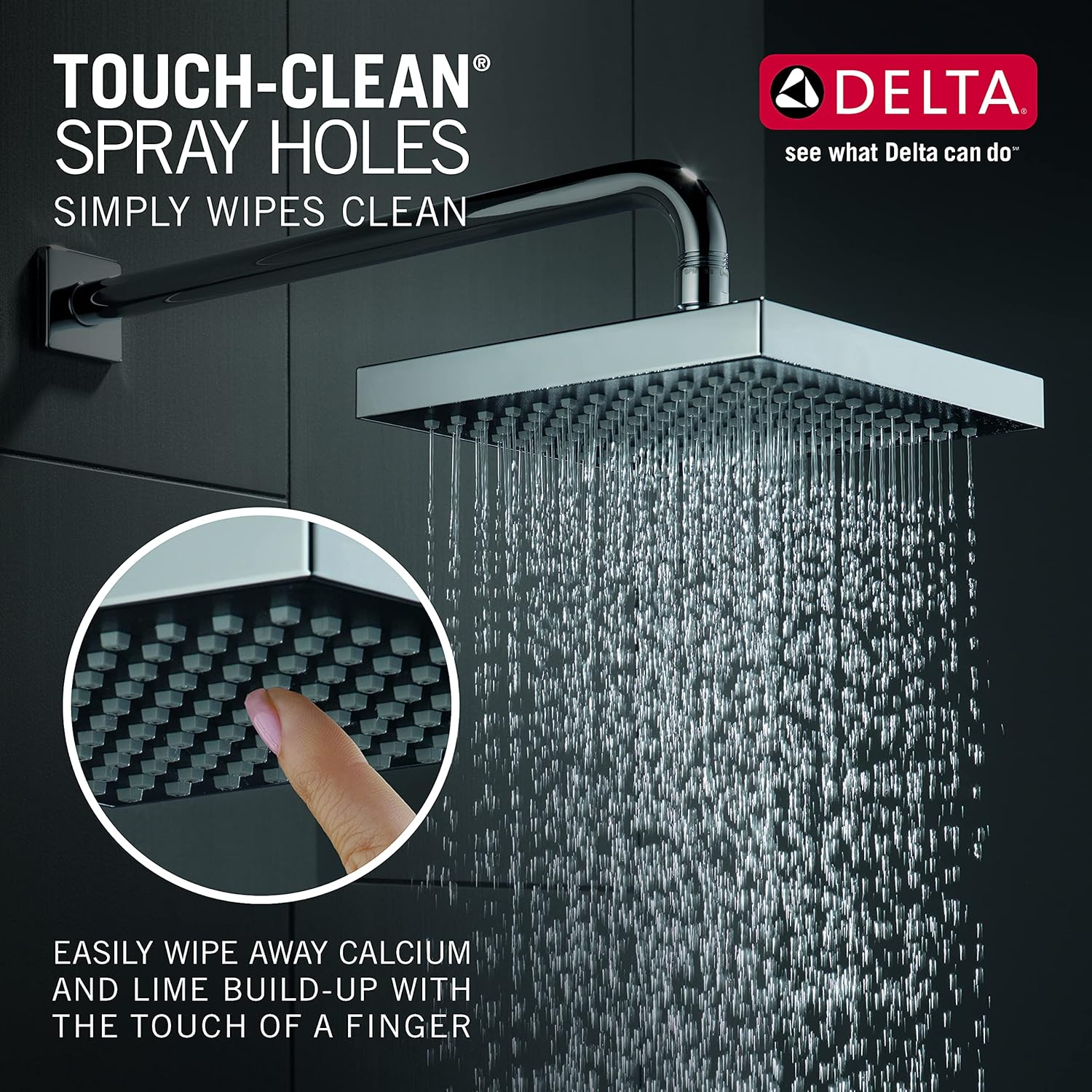 Up To 40% OFF Delta Faucet Single-Spray Touch-Clean Rain Shower Head, Chrome RP50841
