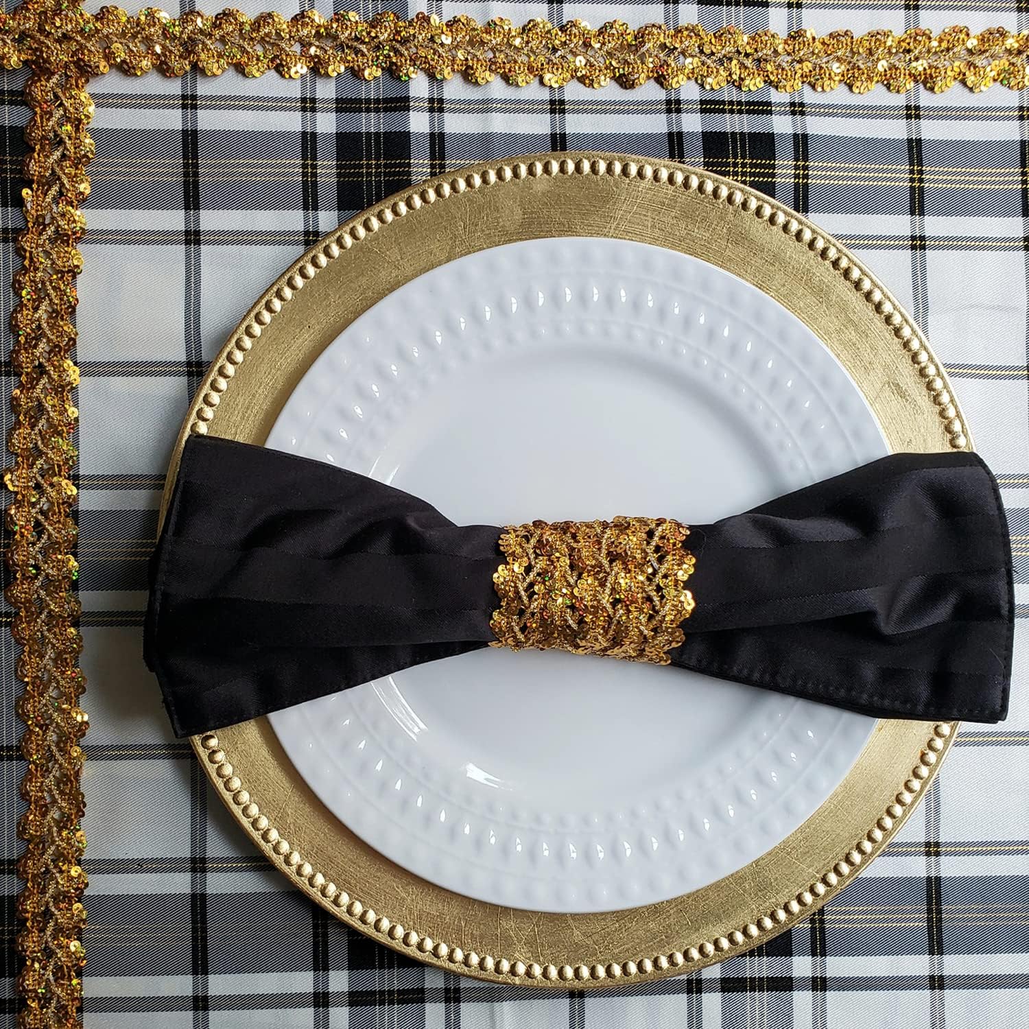 Trims by the Yard Sharon Scallop Edge Sequin Braid Gold | (100 Yard Cut) Trim
