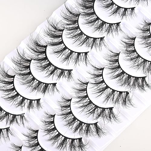 Miniatura 4 de FARRED Pestañas esponjosas 8D, pestañas postizas de aspecto natural, pestañas postizas cortas, 10 pares (Z27  0.354-0.630 in)