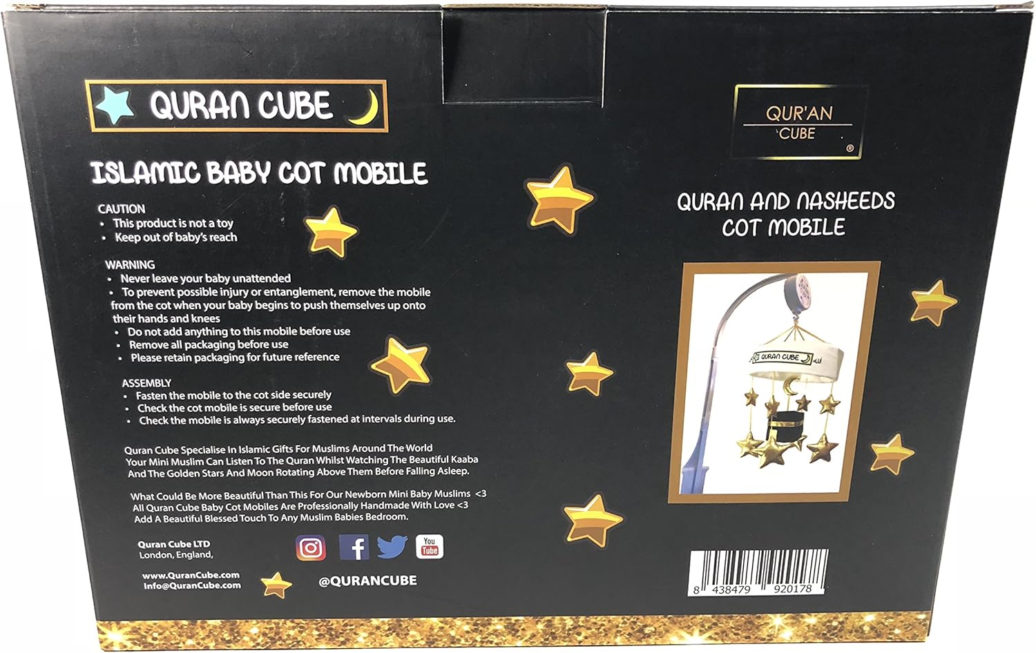 Quran Cube Islamic Kaaba Quran And Nasheeds Baby Cot Mobile Amazon Co Uk Baby Products
