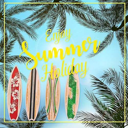 Miniatura 7 de Las decoraciones para tartas de verano del océano incluyen decoraciones para tartas de tabla de surf y decoración de plástico verde para tablas de