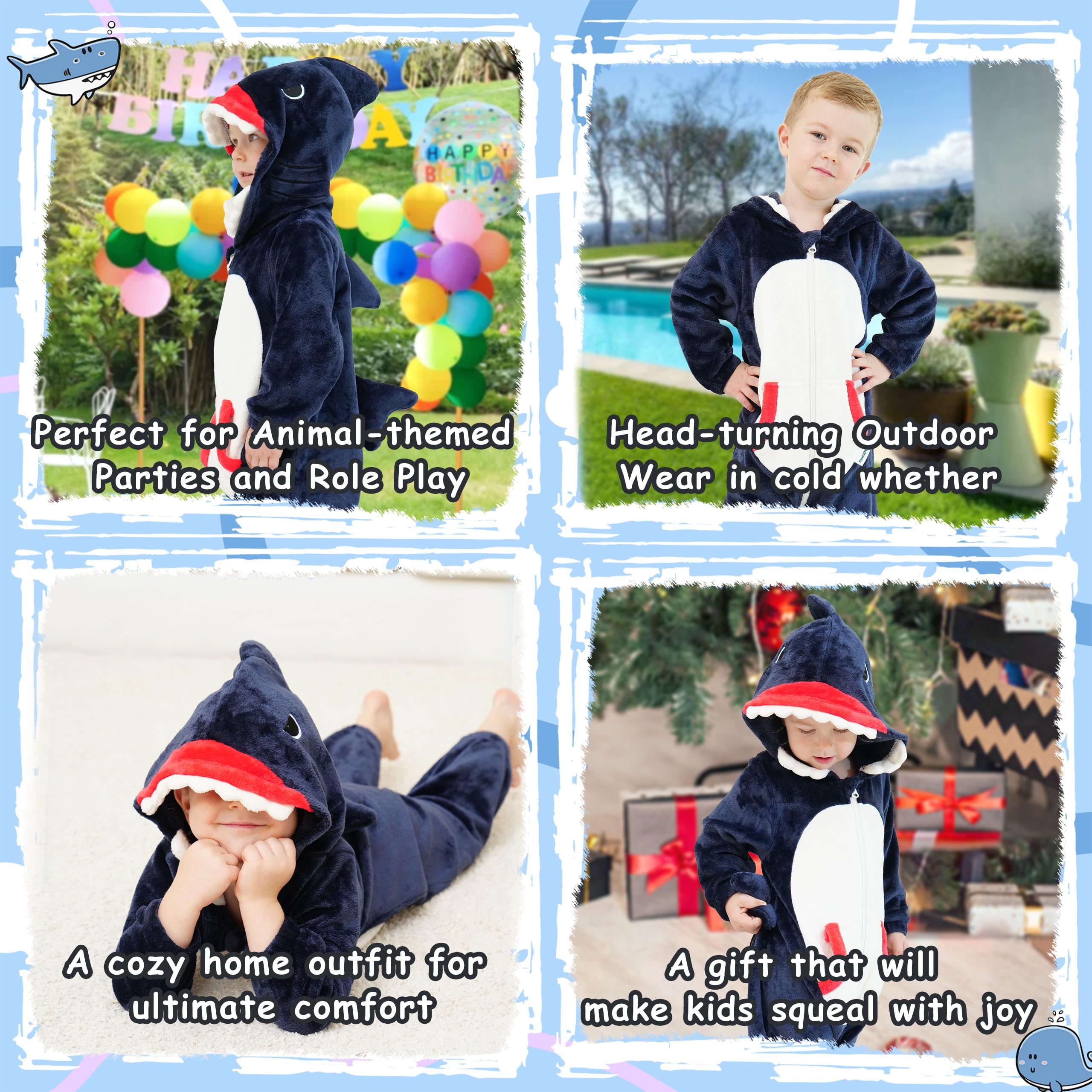 LOLANTA Costume da Animale per Bambino Unisex, Costume da Animale con Cappuccio per Bambino, Tuta Sindacale in Flanella