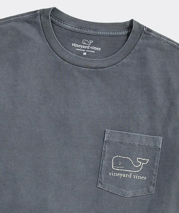 vineyard vines Men's Garment-Dyed Vintage Whale Long-Sleeve Pocket Tee, Ash Gray, M by vineyard vines - Used condition - Image 3