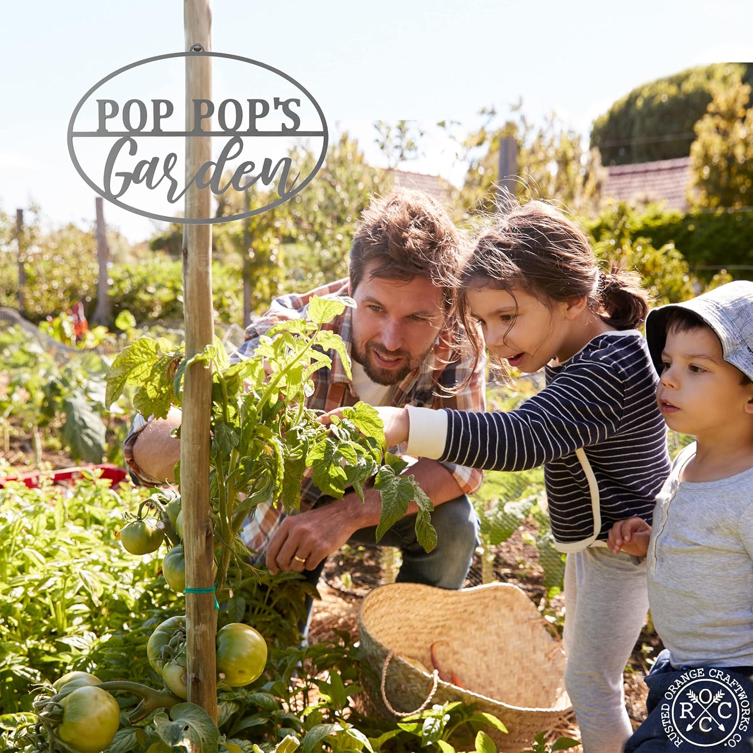 Garden Oval for Him (Pop Pop's) -Garden Signs Decorative Outdoor -Yard gifts for men -Outdoor Signs -Gifts for gardeners men -fathers day yard plaque -Gardening Signs