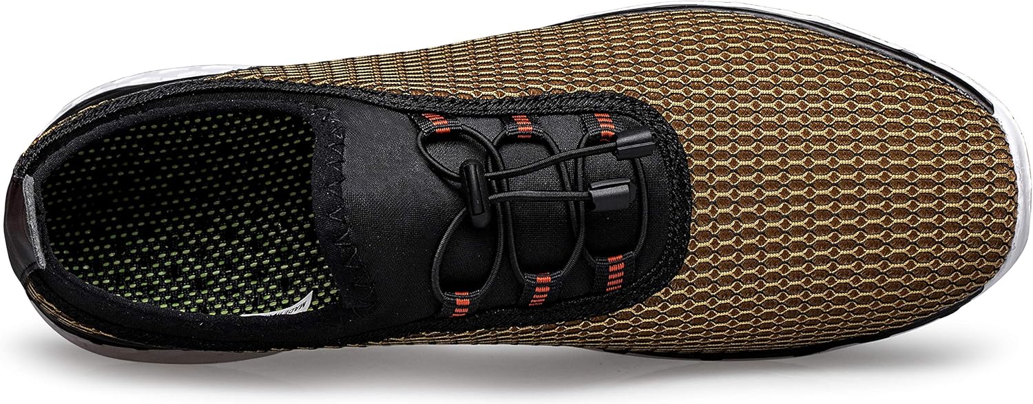 DOUSSPRT Women's Water Shoes Quick Drying Sports Aqua Shoes Gold Size 11