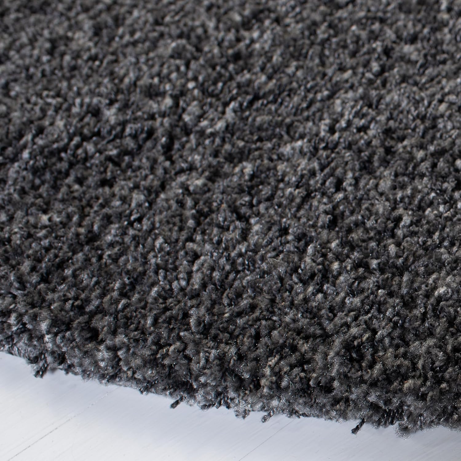SAFAVIEH California Shag Collection Area Rug - 8'6" Round, Dark Grey, Non-Shedding & Easy to Clean, Ultra Plush Thick Pile, Ideal for Living Room, Bedroom, Dining Space (SG151-8484)