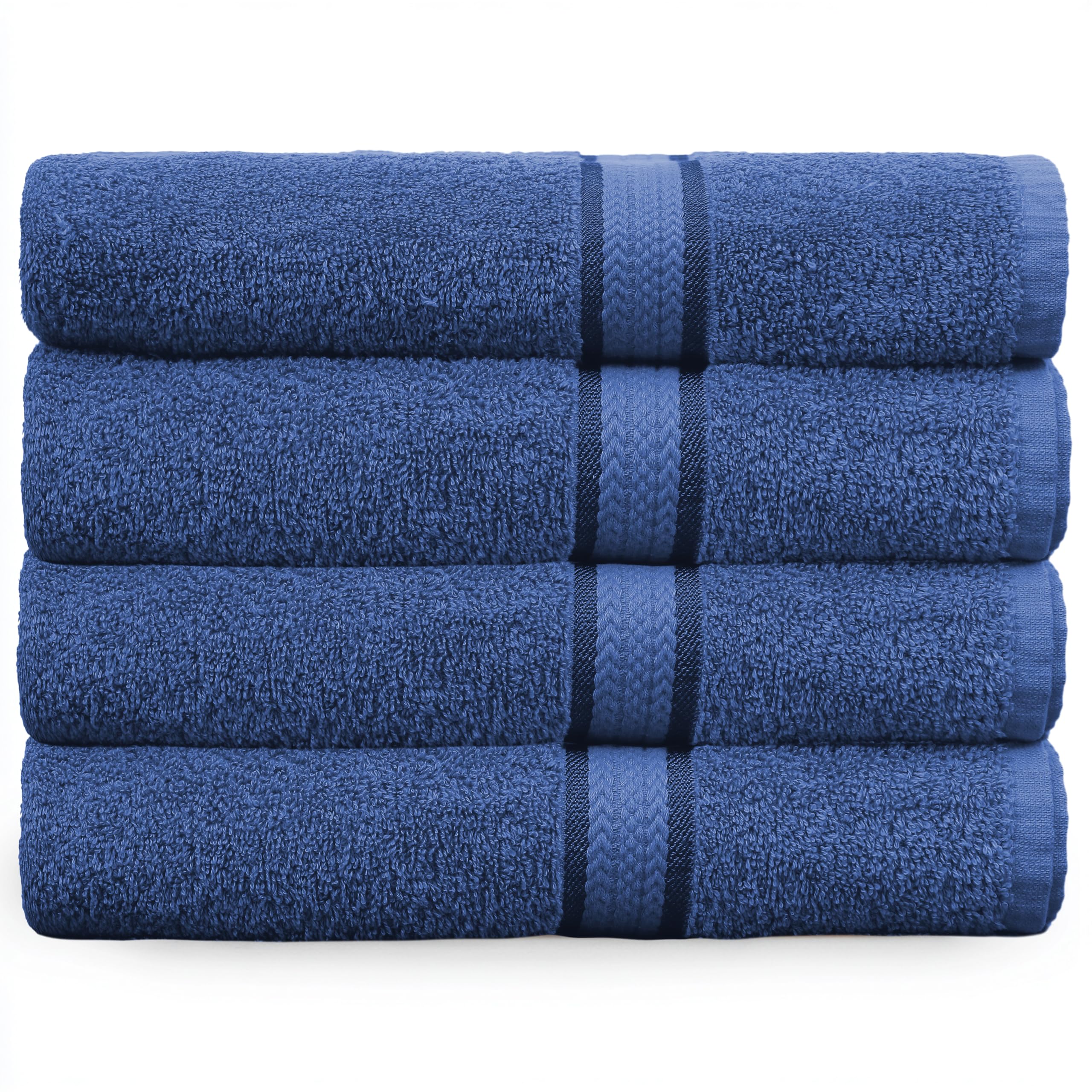 COTTON CRAFT Ultra Soft Bath Towels - 100% Cotton 4-Pack Plush Absorbent 580 GSM Luxury Bath Towels – Quick Dry Durable Machine Washable Oversized