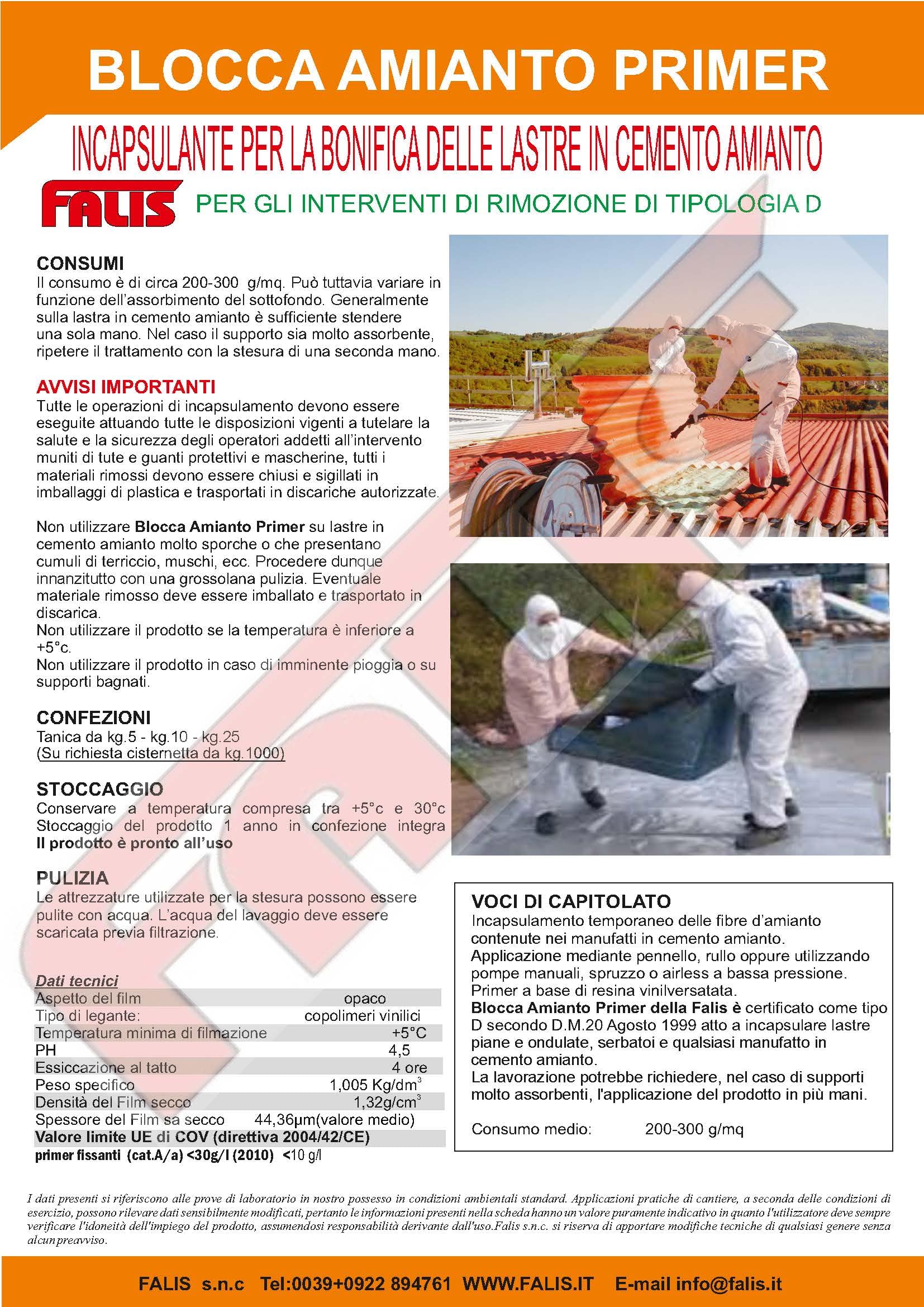 KIT BLOCCA AMIANTO PRIMER - PRODOTTO CERTIFICATO