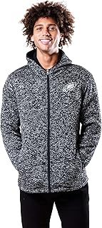 Ultra Game NFL Men's Sherpa Lined Full Zip Fleece Hoodie Sweatshirt