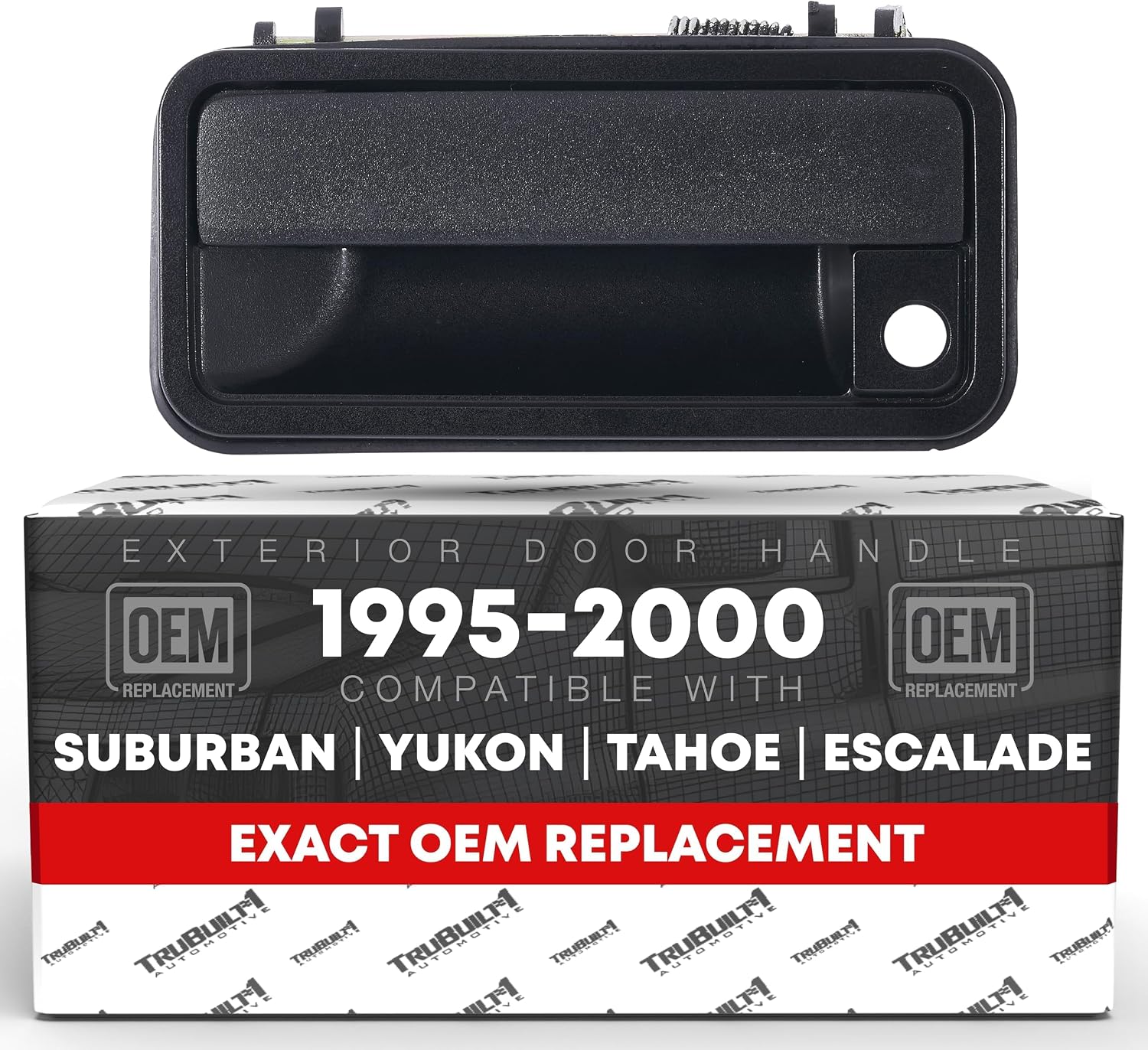 T1A Exterior Front Driver & Passenger Door Handle - Compatible with 1988-1999 Chevrolet C1500, 88-99 K1500, K2500, K3500, 88-99 GMC C1500, C2500 - Textured Black, OEM 15742230, 15742229