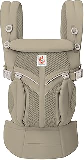 Ergobaby Babytrage für Neugeborene ab Geburt, Baby Tragesystem Omni Classic Mesh, Baby-Tragetasche Bauchtrage Rückentrage, Soft Olive