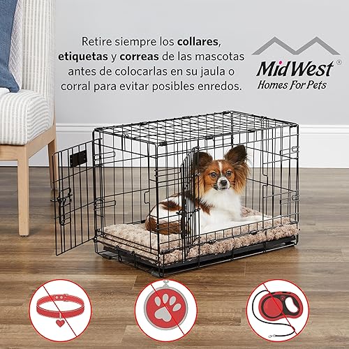 Miniatura 2 de MidWest Homes for Pets Intermediate LifeStages Single Door 36-Inch Folding Dog Crate, Enhanced Security, Includes Leak-Proof Pan, Divider Panel