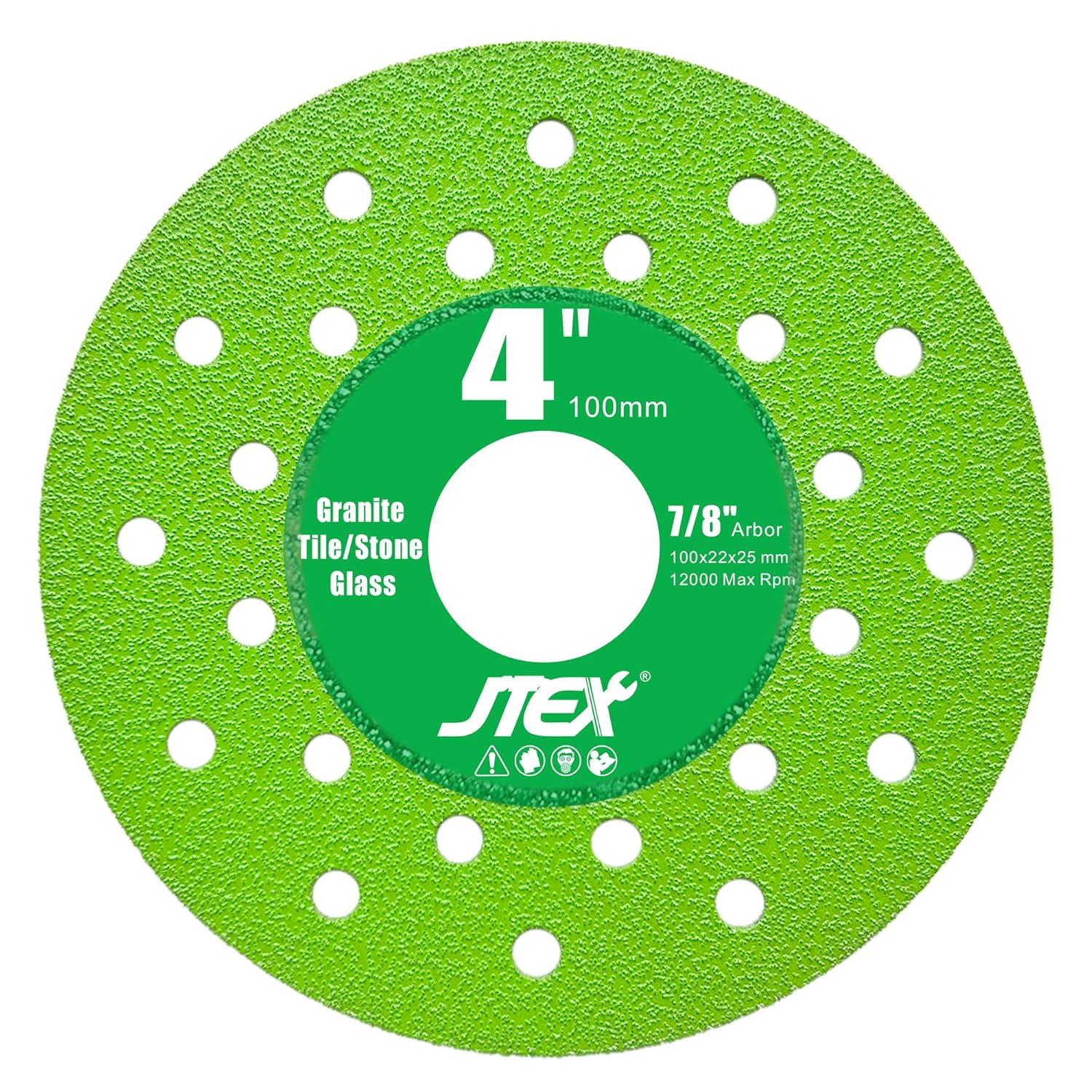 JTEX 4 Inch Diamond Angle Grinder Cutting Disc, 7/8" Arbor, Ultra-Thin Cutting Grinding for Rock Slab Tile Porcelain Ceramic Granite Marble Glass (3-Pack)