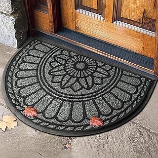 Mibao Fußmatte 60 x 90 cm, rutschfeste Eingangsmatte, strapazierfähige Fußmatte, Schmutzfangmatte mit Gummibeschichtung für den Außenbereich, Grau