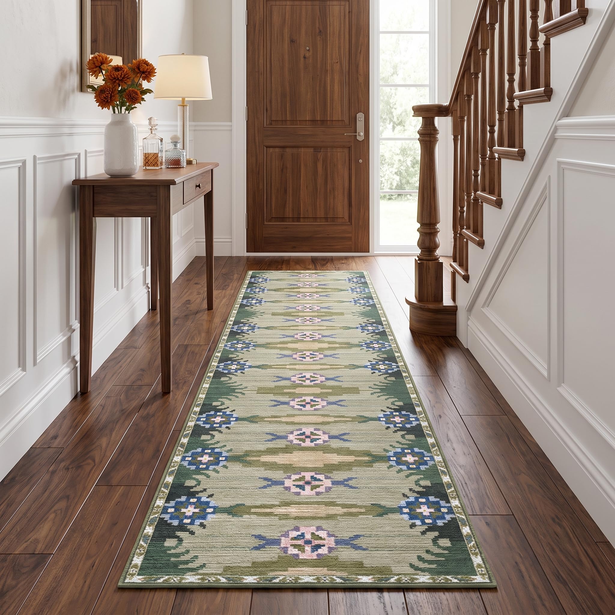 Decoranddecor Boho Washable Hallway Runner Rug 60x240cm Non-Slip