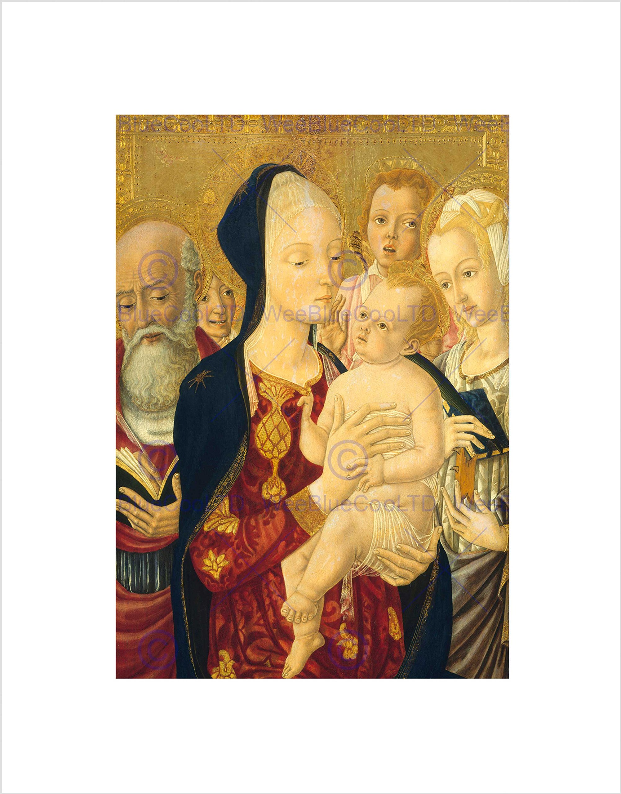 Wee Blue Coo MATTEO DI GIOVANNI ITALIAN MADONNA CHILD SAINT JEROME ANGEL ART PRINT B12X5376