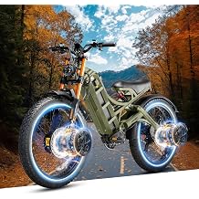 eAhora 2025 Romeo Pro 2 Electric Bike for Adults 4000W Dual Motor Electric Bicycle 46MPH 52V 70Ah 200+Miles Long Range 26 * 4.0 Fat Tire Full Suspension Electric Mountain Bike Green