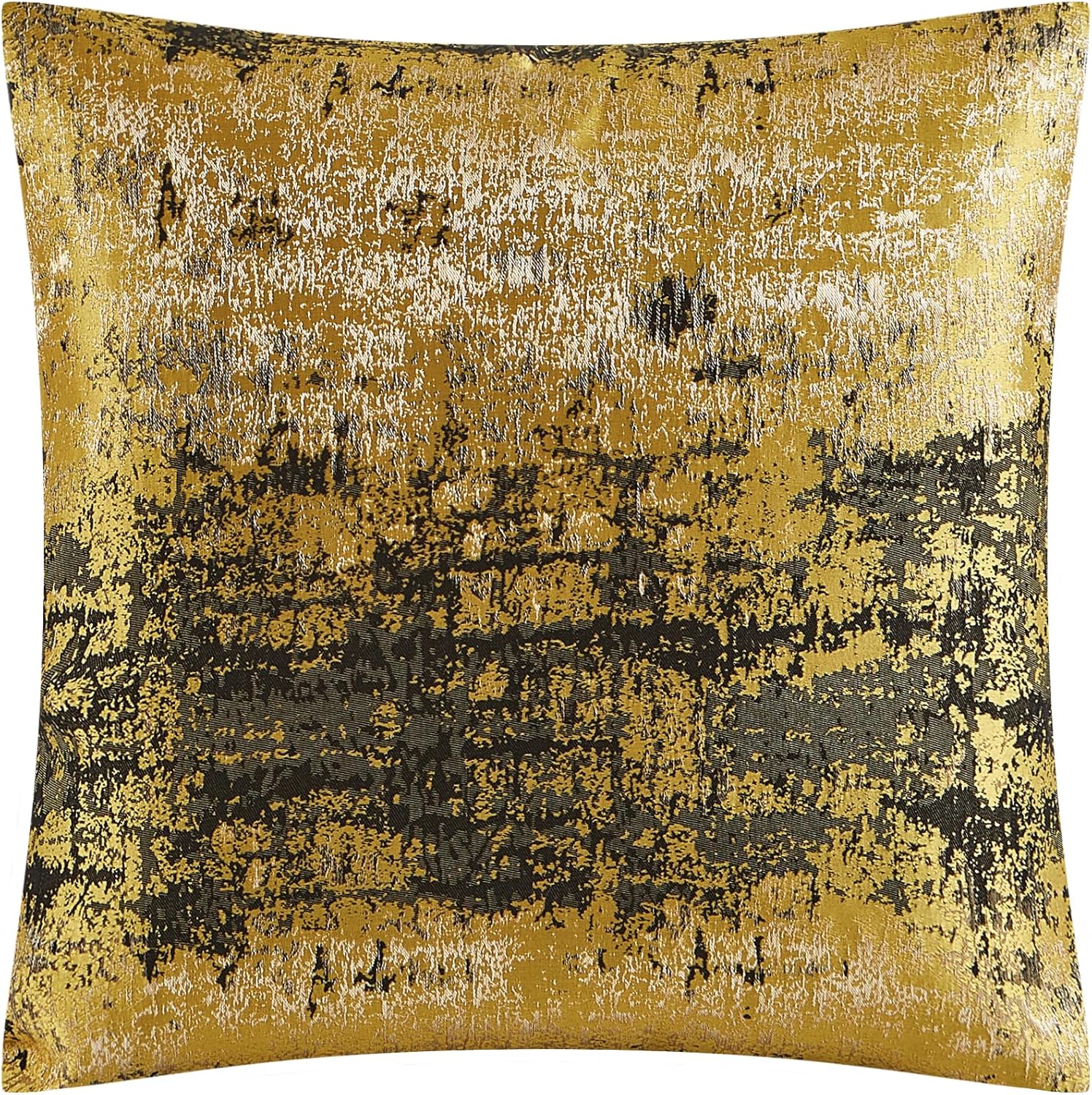 THE-TINOART Pack of 2 Sparkling Gold and Beige Modern Farmhouse Throw Pillow Covers 18x18, Luxury Cream Jacquard Pillow Covers for Living Room Sofa Bedroom Decor Accent Chair