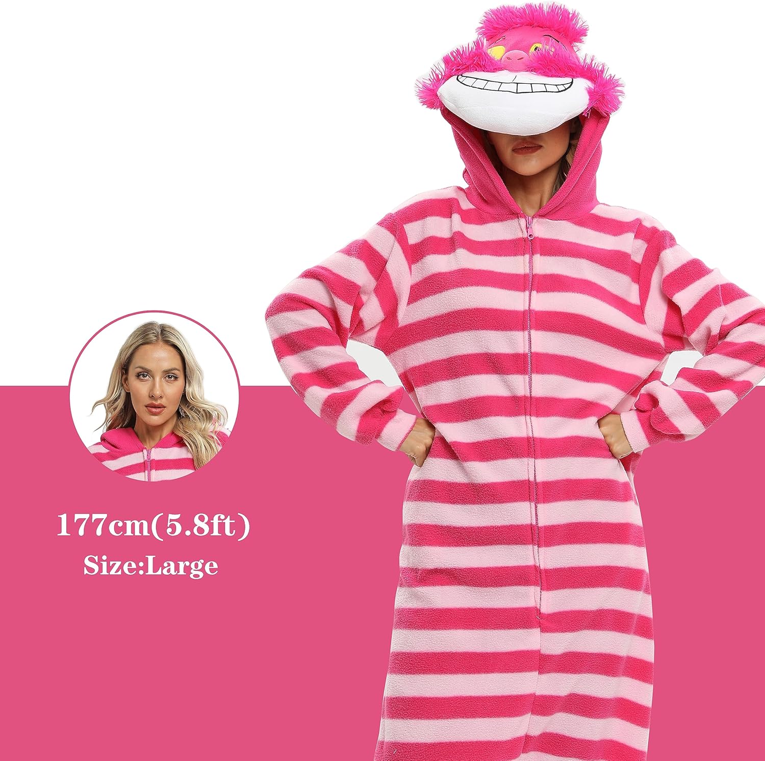 NAITOKE Adult Animal Onesie Halloween Costume Cosplay One-Piece Pajamas Women Man Teens - Image 2