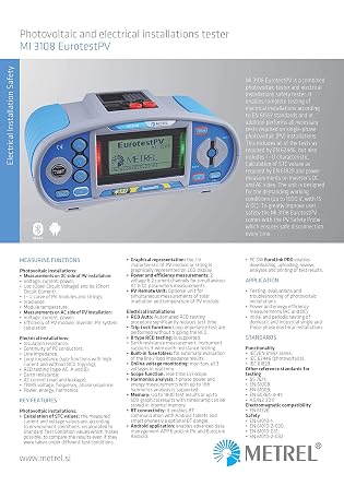 MI 3108 PRO EurotestPV- PhotoVoltaic Tester, Installation, RCD, TRMS, Earth Resistance