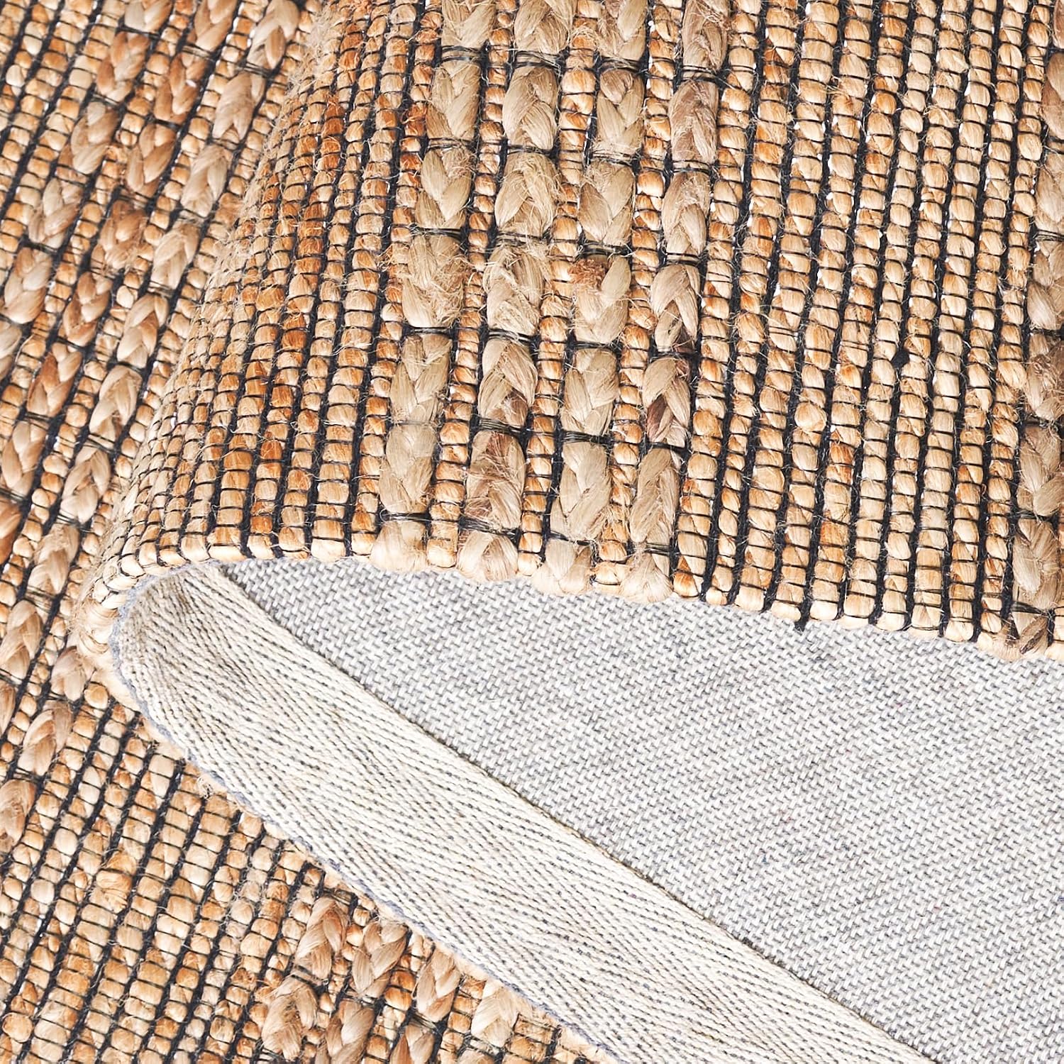 SAFAVIEH Area Rug 8x10 - Natural Fiber Collection - Large - Natural & Brown, Flat Weave Jute, Ideal for Living Room, Bedroom, Dining Space (NFB676T)