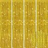 Picoway 4 Pack Gold Foil Fringe Tinsel Backdrop Curtains, Birthday Engagement Bachelorette Party Decorations, Photo Booth Props Door Streamers Curtain