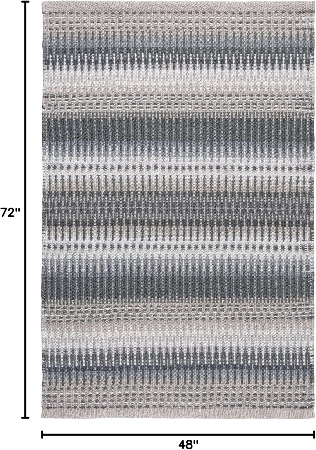Dash and Albert Folly Indoor/Outdoor Area Rug - 4' x 6' Grey Stripe Handwoven Washable Accent Rug - Durable, Fade Resistant, High Traffic Friendly - Premium Luxury Hotel Quality Soft Breathable