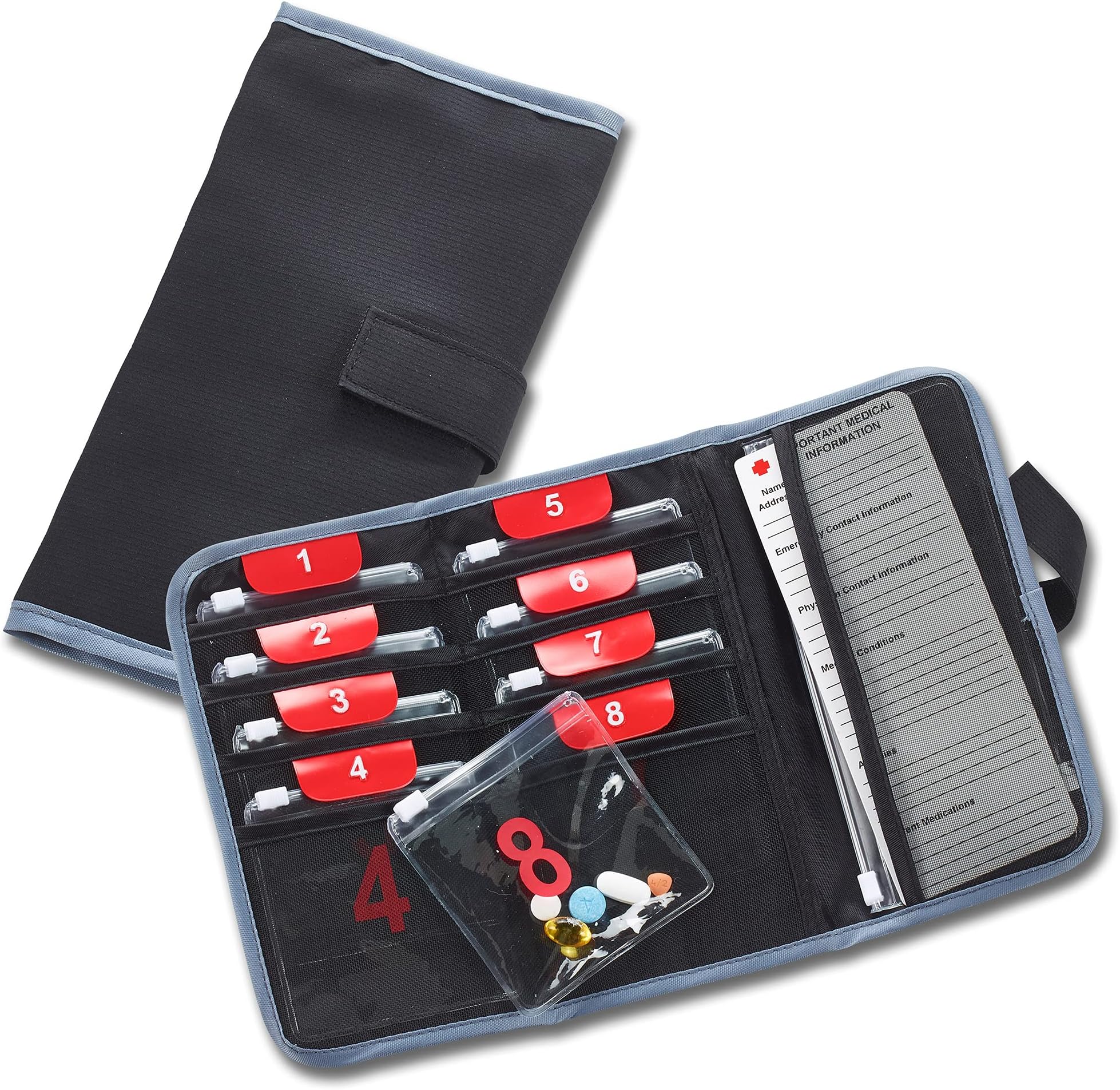 Deluxe Pill Organizer, Black