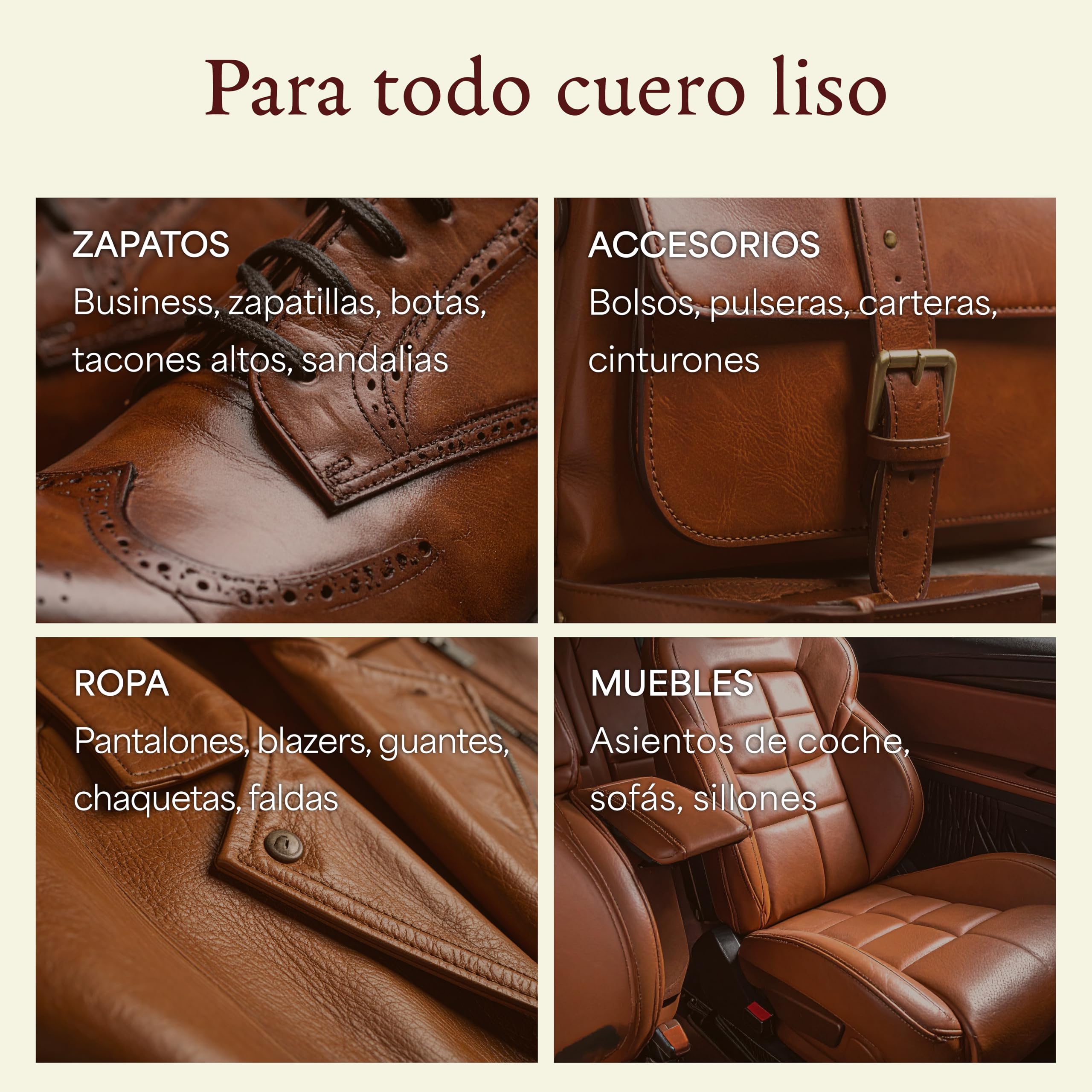 Langer & Messmer Juego de cepillos para Calzado de Crin de Caballo y Pelo de Cabra para el Cuidado Profesional del Calzado de Cuero Liso - Esencial Set de 4