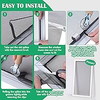 Vista 4 de Spline de pantalla plana de vinilo de 0.315 pulgadas de ancho con 20 clips de retención de pantalla, parte inferior plana y borde superior curvado