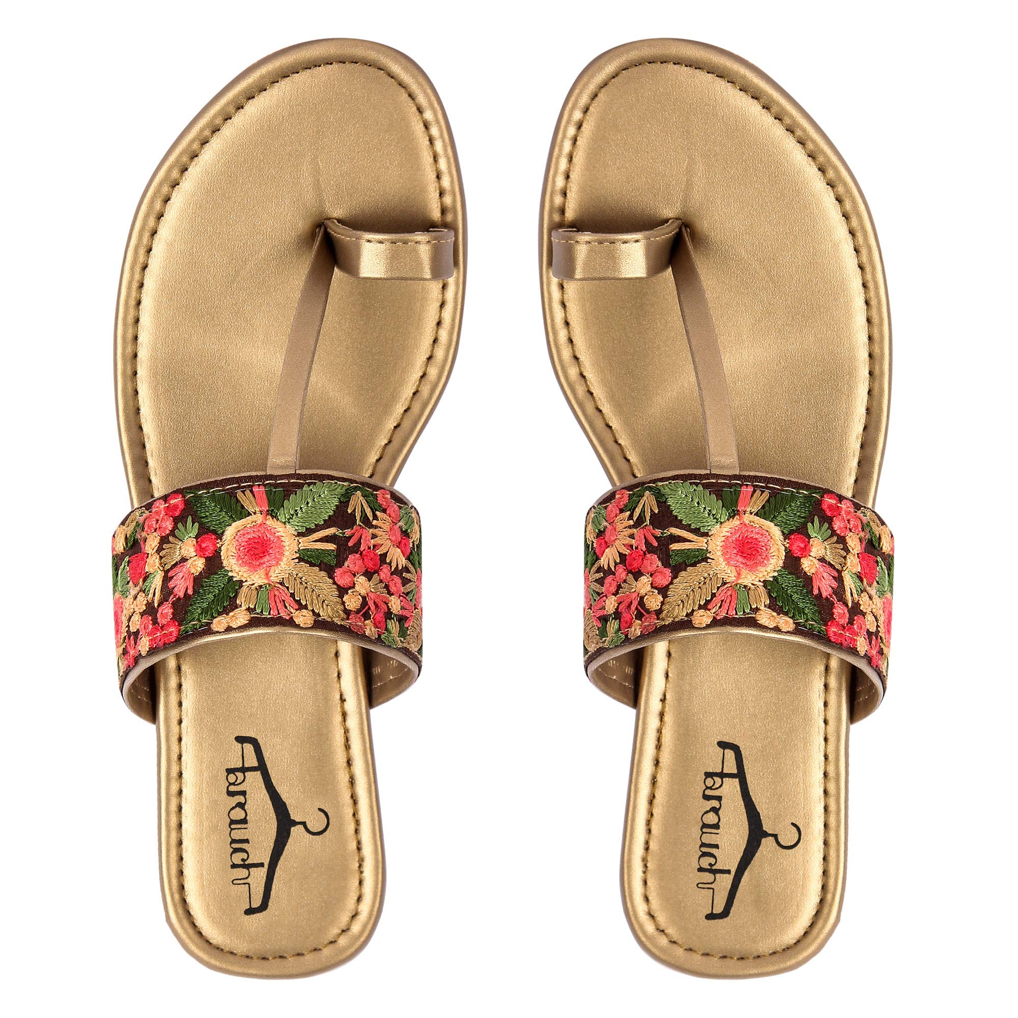 brauch Womens Ethnic Floral Slipper Flats (Copper, numeric_7) (B08936XWSG) Amazon Price History, Amazon Price Tracker