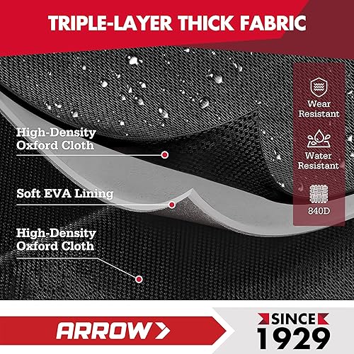 Miniatura 7 de ARROW - Bolsa de herramientas grande de 17 pulgadas con 36 bolsillos multiusos, bolsas de herramientas para hombres resistentes con base dura