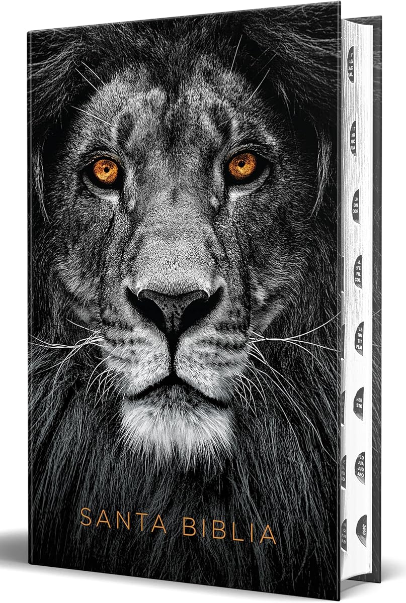 Biblia RVR 1960 letra grande tamaño manual, tapa dura León de Juda con índice / Spanish Bible RVR 1960 Handy Size Large Print Hardcover Lion of Judah with In (Spanish Edition)