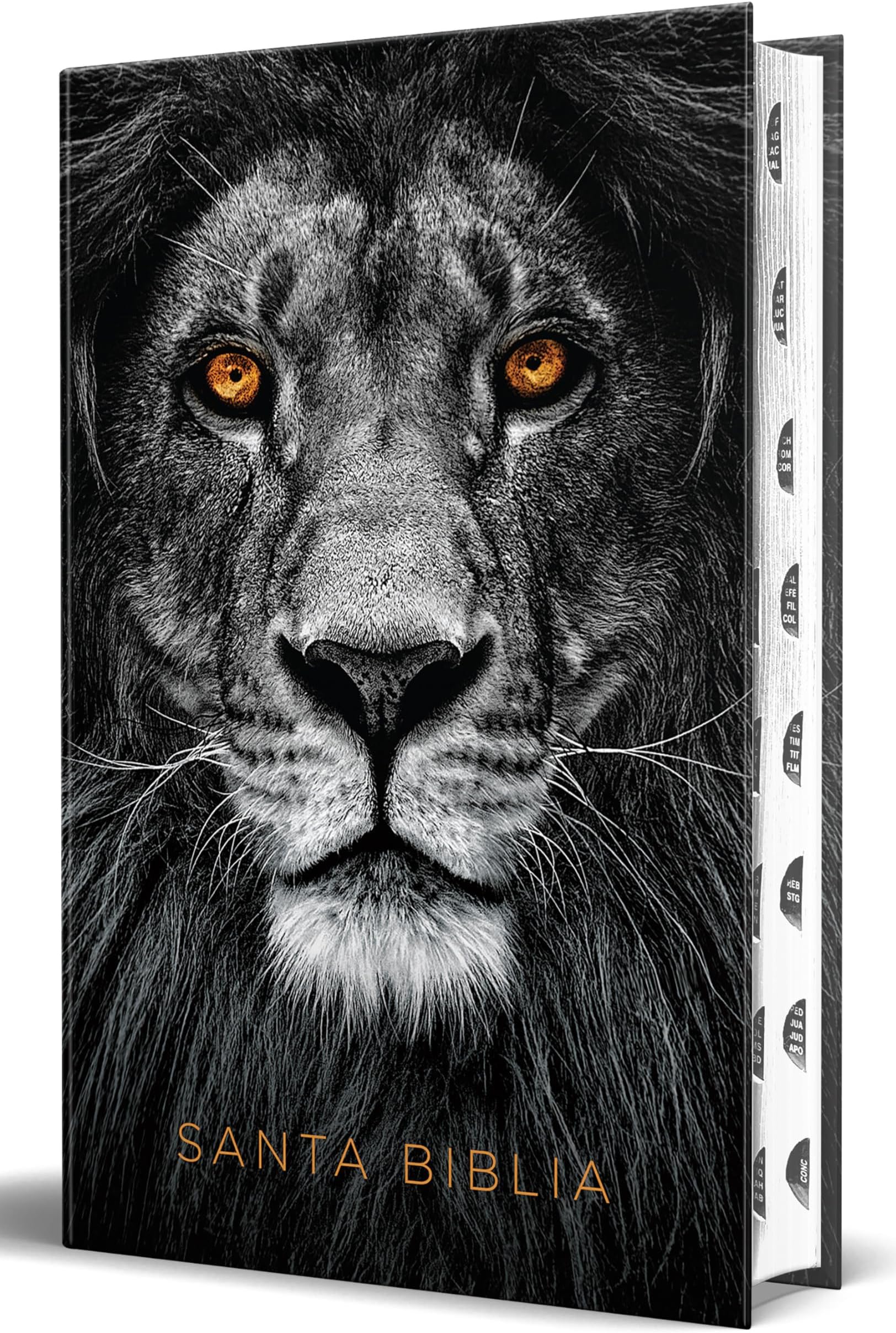 Biblia RVR 1960 letra grande tamaño manual, tapa dura León de Juda con índice / Spanish Bible RVR 1960 Handy Size Large Print Hardcover Lion of Judah with In