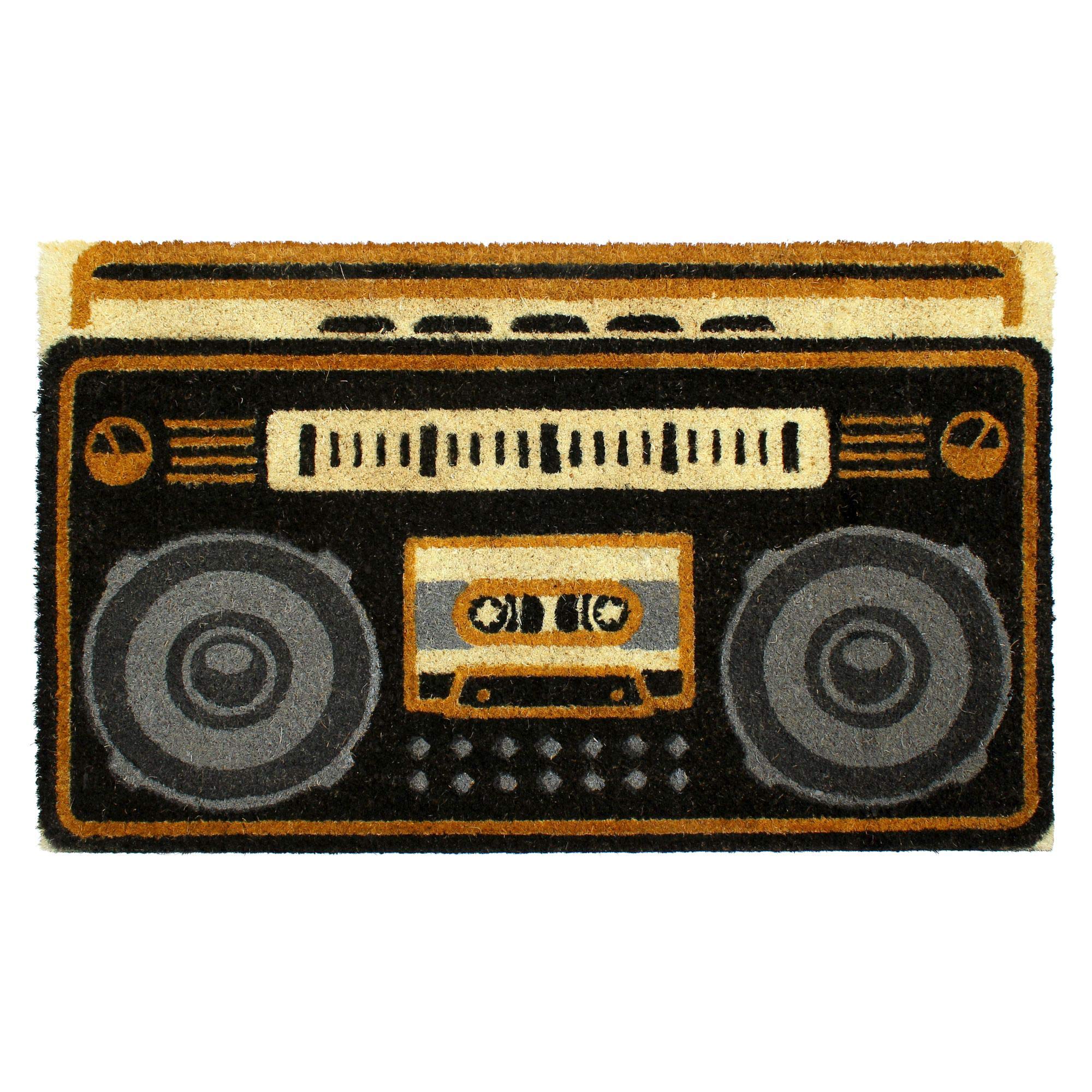 RugsmithBoombox Coir Doormat, Floor Mat, 18'' x 30'', Gray