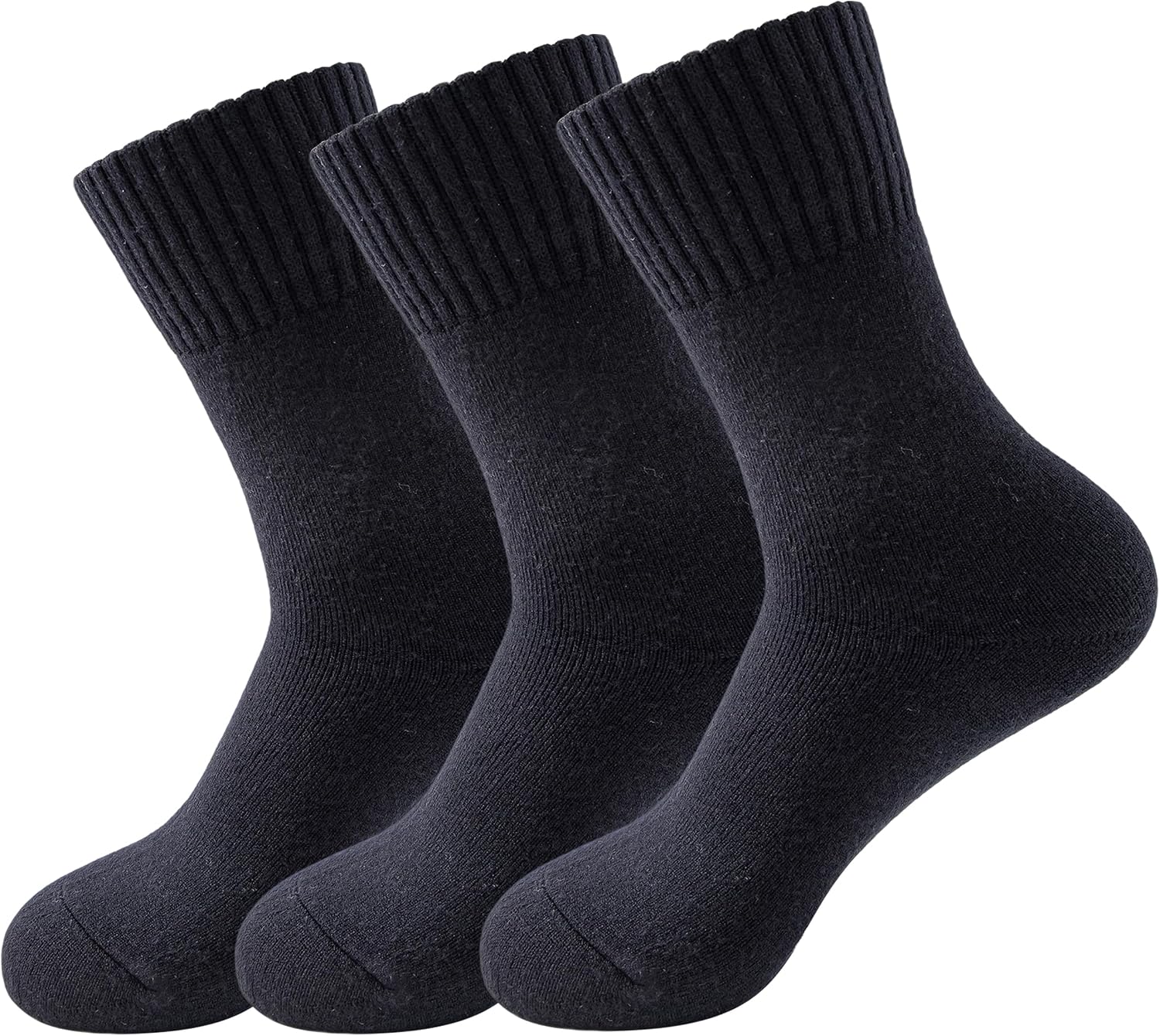 Womens Cozy Crew Socks Winter Knit Thick Soft Casual Calf Socks for Girl 3 Pairs Size 5-10