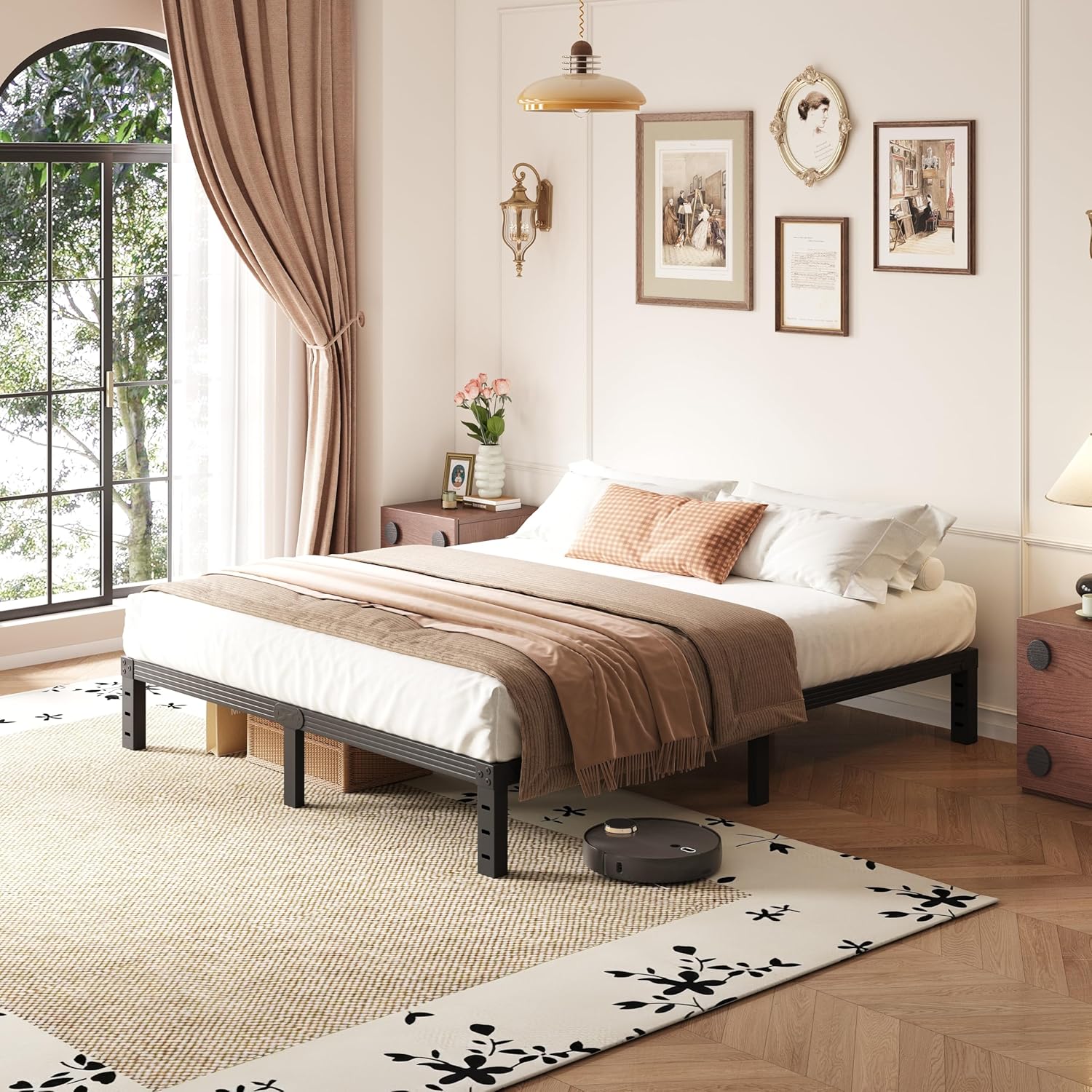 12 Inch High Full Size Bed Frame Metal, Platform Bed Frame Full Size, Heavy Duty, Easy Assembly, Noise Free, Black